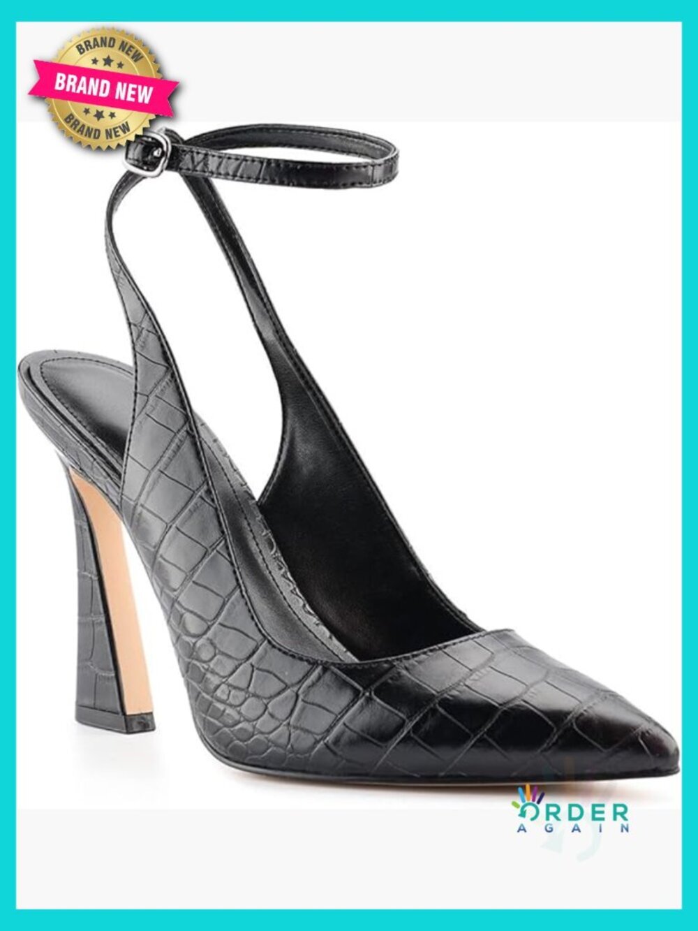 Classic Pointed Toe Slingback Pumps High Heel Ankle Strap Dress Shoes with